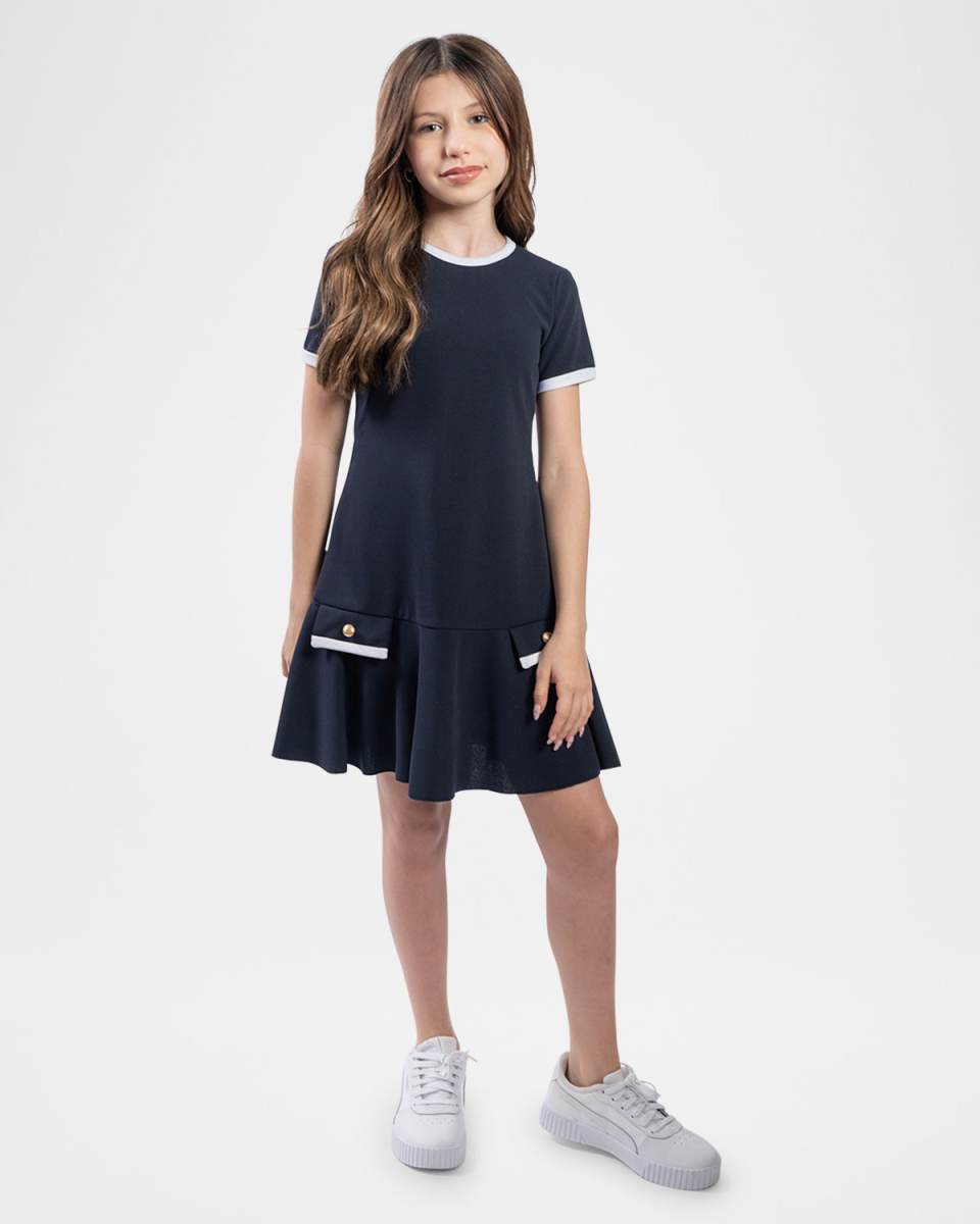 Girl's Noelle Drop-Waist Dress, Size 7-16